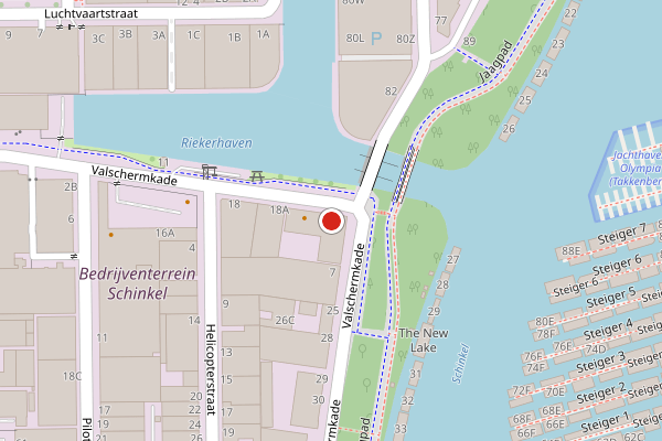 Brandweer-melding op Valschermkade, Amsterdam op 26 juli, kaart-overzicht