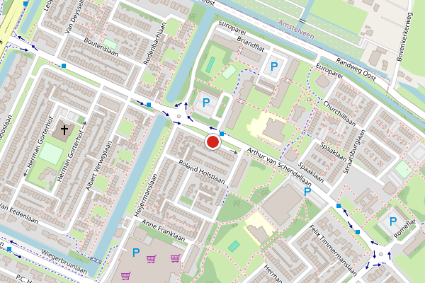 Brandweer-melding op Arthur van Schendellaan, Uithoorn op 26 juli, kaart-overzicht