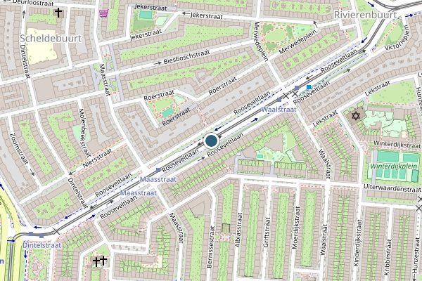 Politie-melding op Rooseveltlaan, Amsterdam op 26 juli, kaart-overzicht