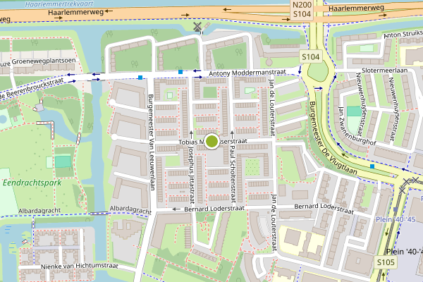 Ambulance-melding op Tobias M.C. Asserstraat, Amsterdam op 26 juli, kaart-overzicht