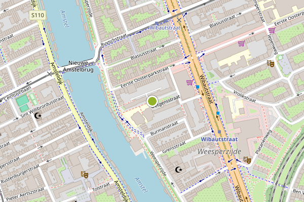 Ambulance-melding op Oetgensstraat, Amsterdam op 26 juli, kaart-overzicht