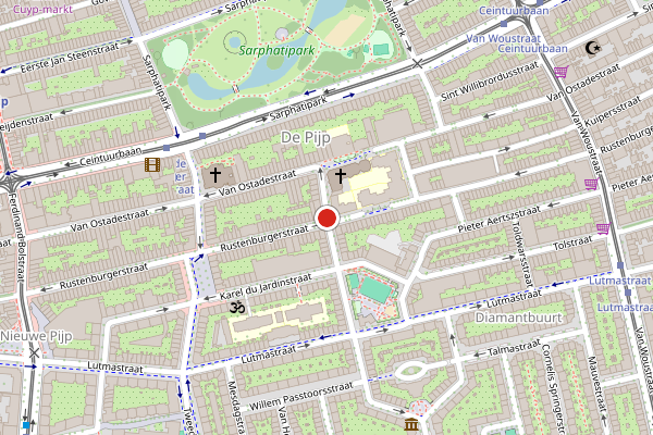 Brandweer-melding op Henrick de Keijserstraat, Amsterdam op 26 juli, kaart-overzicht