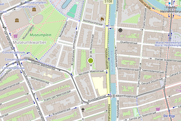 Ambulance-melding op Pieter de Hoochstraat, Amsterdam op 27 juli, kaart-overzicht