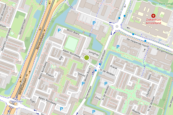 Ambulance-melding op Jungfrau, Amstelveen op 27 juli, kaart-overzicht
