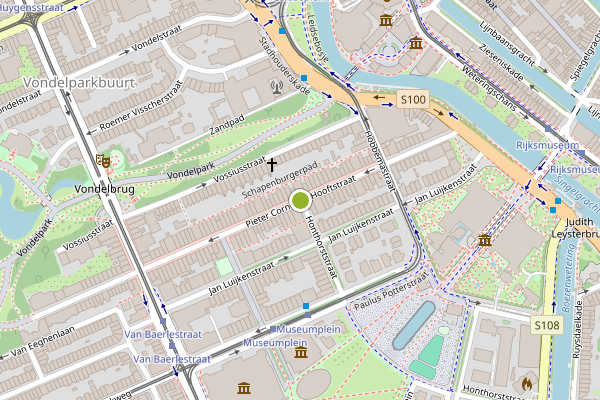 Ambulance-melding op Pieter Cornelisz. Hooftstraat, Amsterdam op 17 mei, kaart-overzicht