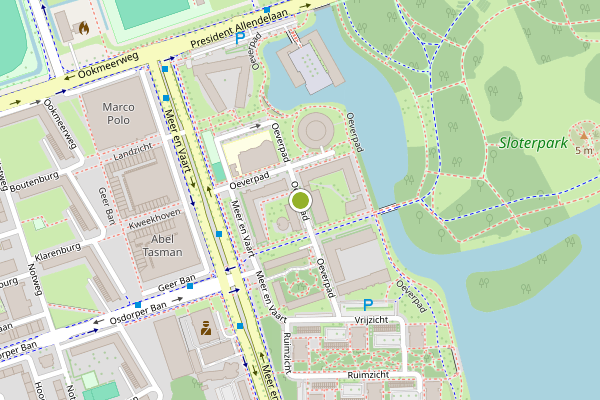 Ambulance-melding op Oeverpad, Amsterdam op 17 mei, kaart-overzicht