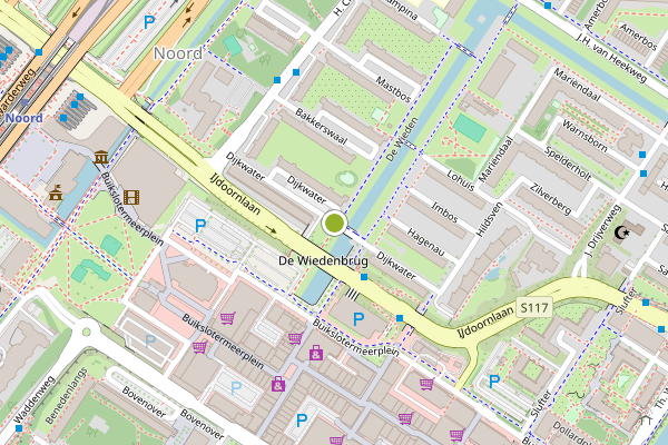 Ambulance-melding op Dijkwater, Amsterdam op 27 juli, kaart-overzicht