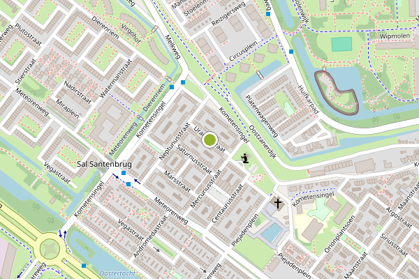 Ambulance-melding op Uranusstraat, Amsterdam op 27 juli, kaart-overzicht