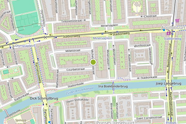 Ambulance-melding op Michelangelostraat, Amsterdam op 17 mei, kaart-overzicht