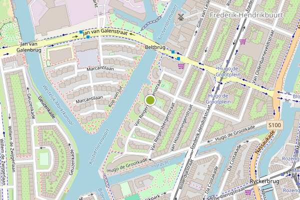 Ambulance-melding op Van Reigersbergenstraat, Amsterdam op 17 mei, kaart-overzicht