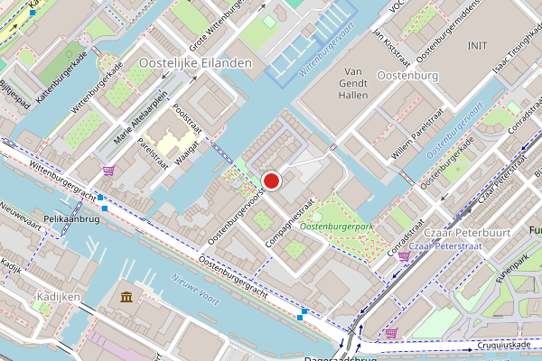 Brandweer-melding op Oostenburgervoorstraat, Amsterdam op 27 juli, kaart-overzicht