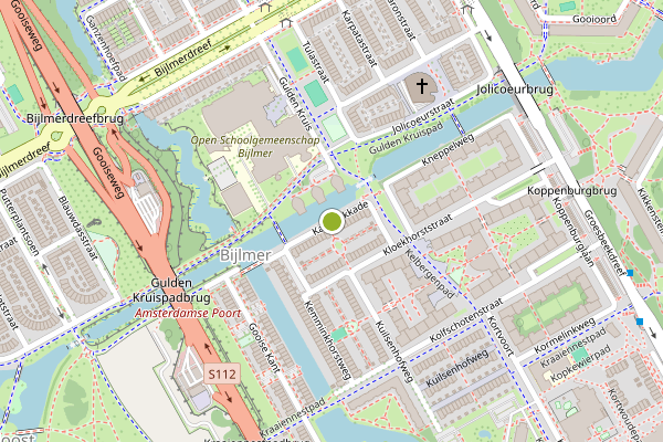 Ambulance-melding op Kagelinkkade, Amsterdam op 27 juli, kaart-overzicht