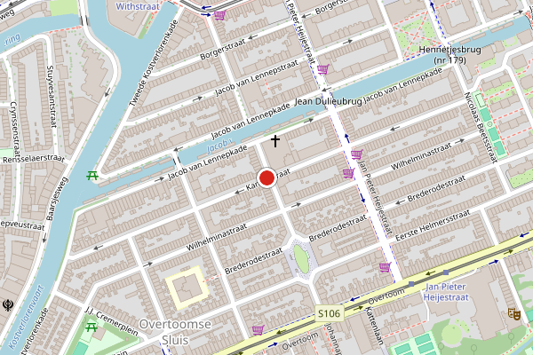 Brandweer-melding op Kanaalstraat, Amsterdam op 27 juli, kaart-overzicht