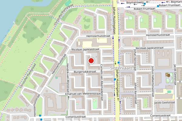 Brandweer-melding op Willem Mollhof, Amsterdam op 27 juli, kaart-overzicht