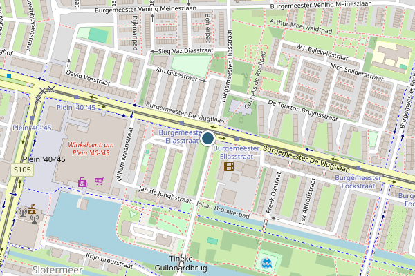 Politie-melding op Burgemeester Eliasstraat, Amsterdam op 27 juli, kaart-overzicht