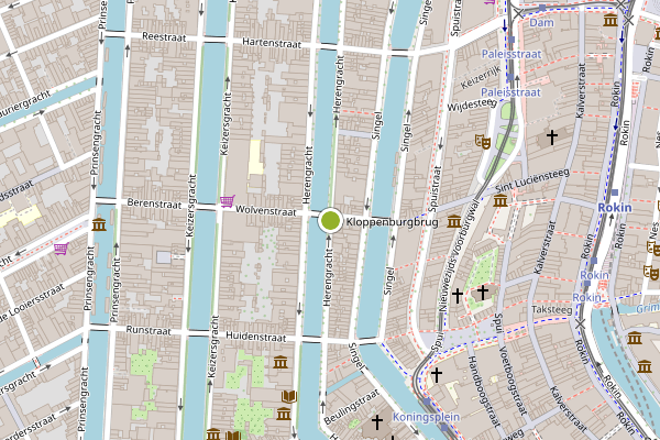 Ambulance-melding op Herengracht, Amsterdam op 27 juli, kaart-overzicht
