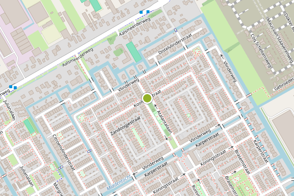 Ambulance-melding op Koolwitjestraat, Aalsmeer op 27 juli, kaart-overzicht