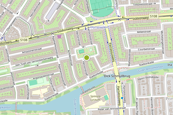 Ambulance-melding op Van Tuyll van Serooskerkenplein, Amsterdam op 27 juli, kaart-overzicht