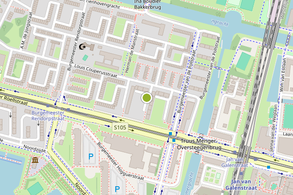 Ambulance-melding op Nico van Suchtelenhof, Amsterdam op 27 juli, kaart-overzicht
