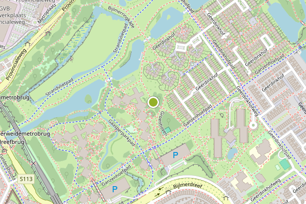 Ambulance-melding op Groenhoven, Amsterdam op 27 juli, kaart-overzicht