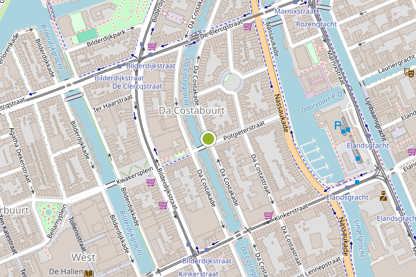 Ambulance-melding op Da Costakade, Amsterdam op 27 juli, kaart-overzicht