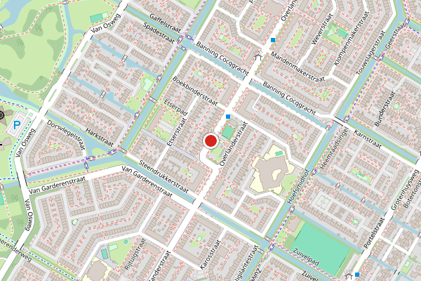 Brandweer-melding op Overlanderstraat, Purmerend op 27 juli, kaart-overzicht