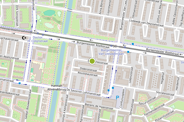 Ambulance-melding op Descartesstraat, Amsterdam op 27 juli, kaart-overzicht
