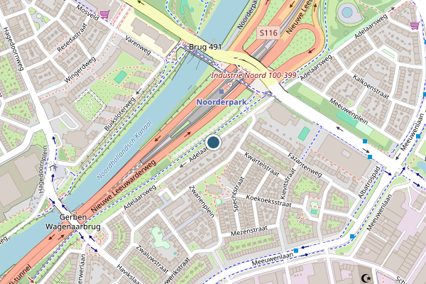 Politie-melding op Adelaarsweg, Amsterdam op 28 juli, kaart-overzicht