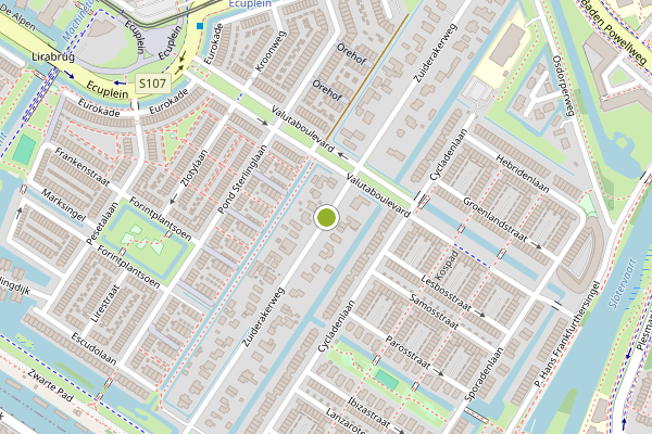 Ambulance-melding op Zuiderakerweg, Amsterdam op 28 juli, kaart-overzicht