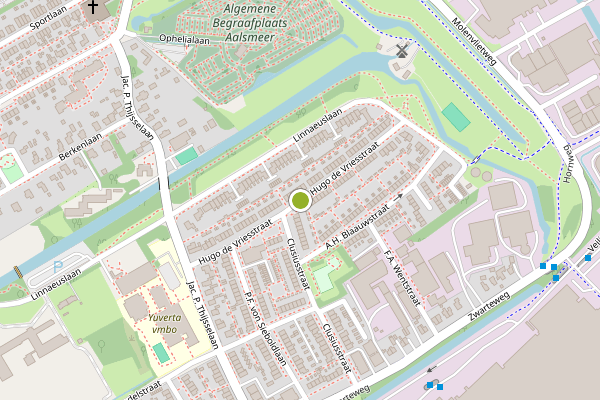 Ambulance-melding op Hugo de Vriesstraat, Aalsmeer op 28 juli, kaart-overzicht