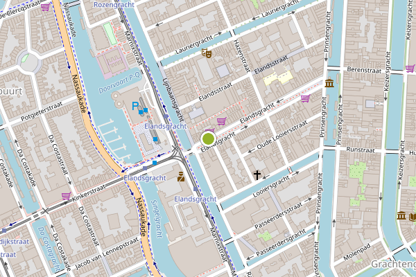 Ambulance-melding op Elandsgracht, Amsterdam op 28 juli, kaart-overzicht