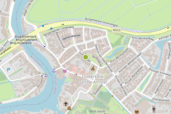 Ambulance-melding op Vondelstraat, Ouderkerk aan de Amstel op 28 juli, kaart-overzicht