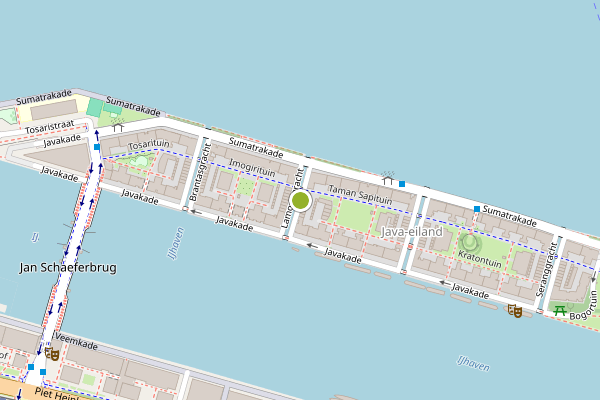 Ambulance-melding op Lamonggracht, Amsterdam op 28 juli, kaart-overzicht