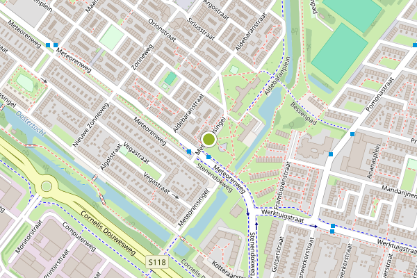 Ambulance-melding op Meteorensingel, Amsterdam op 28 juli, kaart-overzicht