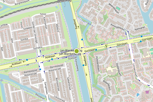 Ambulance-melding op Jan Blankenbrug, Purmerend op 28 juli, kaart-overzicht