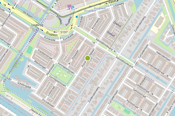 Ambulance-melding op Pond Sterlinglaan, Amsterdam op 28 juli, kaart-overzicht
