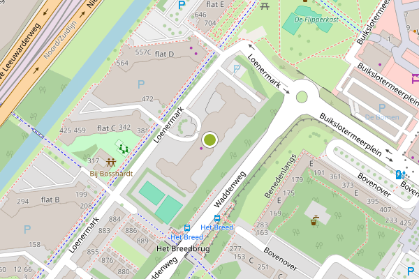 Ambulance-melding op Loenermark, Amsterdam op 28 juli, kaart-overzicht