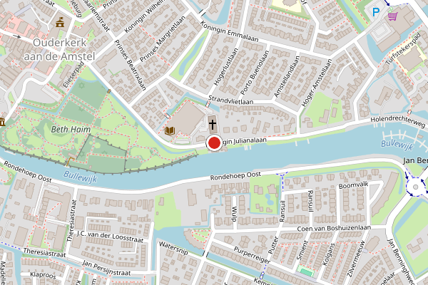 Brandweer-melding op Koningin Julianalaan, Ouderkerk aan de Amstel op 28 juli, kaart-overzicht