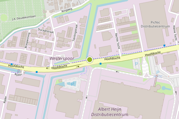 Ambulance-melding op Hoofdtocht, Zaandam op 28 juli, kaart-overzicht
