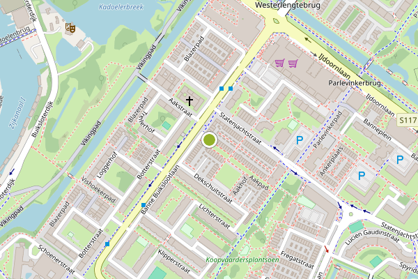 Ambulance-melding op Aakstraat, Amsterdam op 28 juli, kaart-overzicht