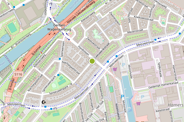 Ambulance-melding op Leeuwerikstraat, Amsterdam op 28 juli, kaart-overzicht