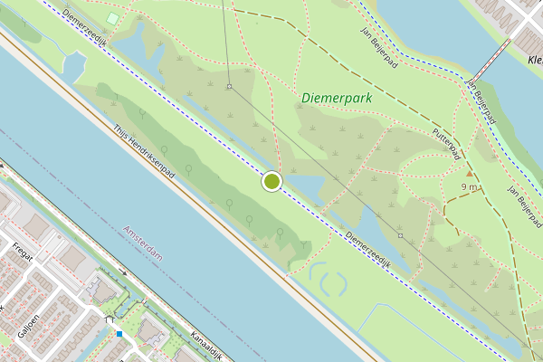 Ambulance-melding op Diemerzeedijk, Amsterdam op 28 juli, kaart-overzicht