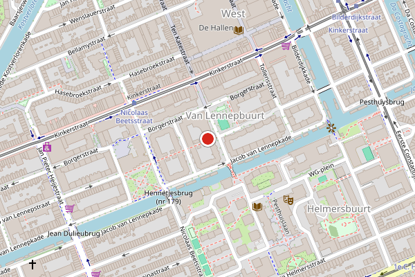 Brandweer-melding op Jacob van Lennepstraat, Amsterdam op 28 juli, kaart-overzicht