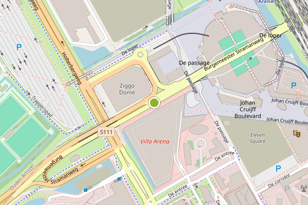 Ambulance-melding op Burgemeester Stramanweg, Amsterdam op 28 juli, kaart-overzicht