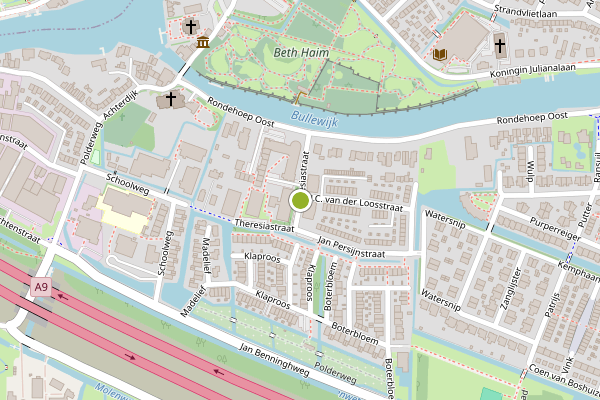 Ambulance-melding op Theresiastraat, Ouderkerk aan de Amstel op 28 juli, kaart-overzicht