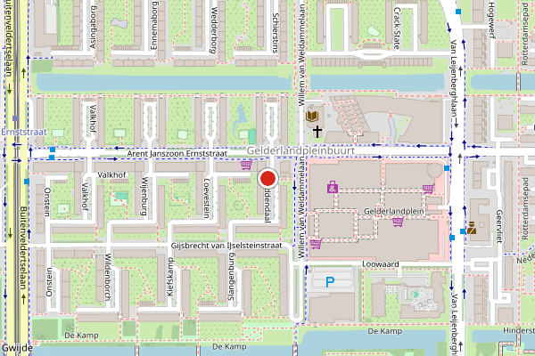 Brandweer-melding op Doddendaal, Amsterdam op 29 juli, kaart-overzicht