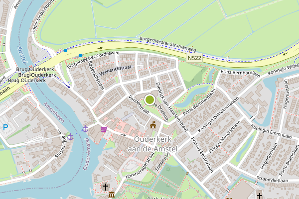 Ambulance-melding op De Drieburg, Ouderkerk aan de Amstel op 17 mei, kaart-overzicht