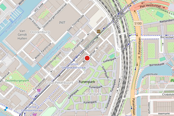 Brandweer-melding op Blankenstraat, Amsterdam op 17 mei, kaart-overzicht