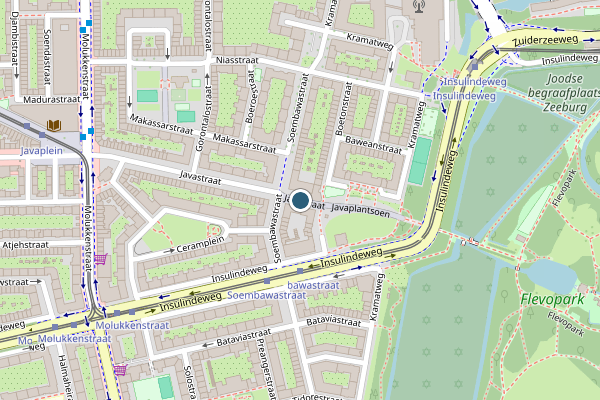 Politie-melding op Javastraat, Amsterdam op 17 mei, kaart-overzicht