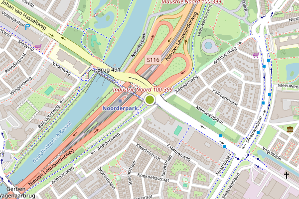 Ambulance-melding op Johan van Hasseltweg, Amsterdam op 17 mei, kaart-overzicht